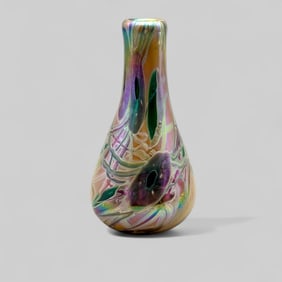 Tiffany Favrile Decorated Poppy Cabinet Vase