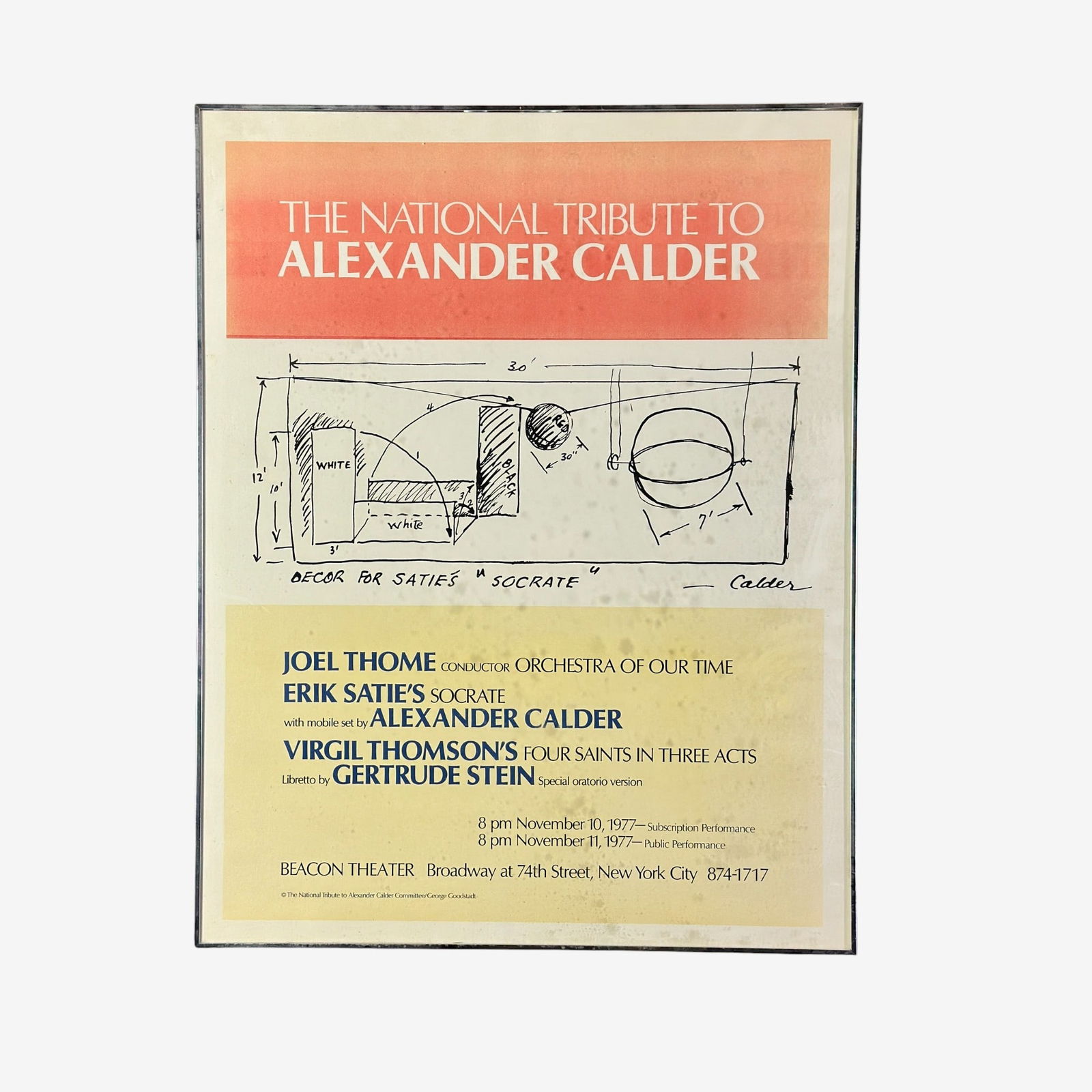 Pair of Exhibition Posters, Including Calder: A pair of framed exhibition posters, including a Calder tribute show. Largest framed 28" x 22".