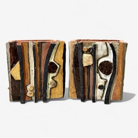 Pair of Studio Ceramic Planters by Mary Ann Wurst