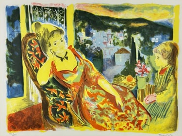 Interior Lithograph by Emilio Grau Sala