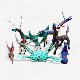 Group of 8 Handpainted Mexican Animals