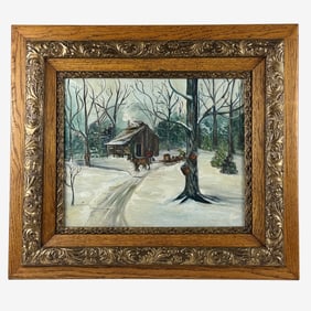 Folk Art Oil and Lithograph