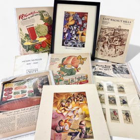 Group of Advertisements, Sporting Prints, and Printed Ephemera