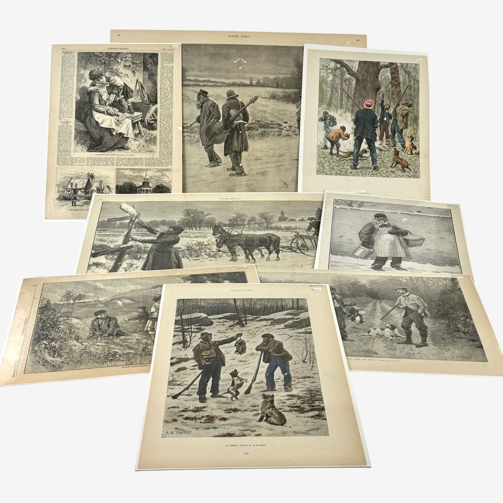 Set of A.B. Frost Prints from Harper's Weekly (1 of 9)