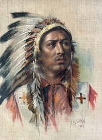 Albert Sonn Red Eagle 1908 Chromolithograph