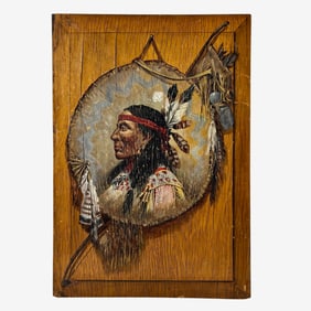 Native American Trompe L'oeil on Board