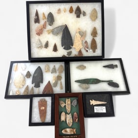 Large Group of Arrowheads, Spear Points and Points
