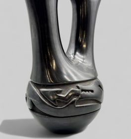 Elizabeth Naranjo Signed Blackware Wedding Vase