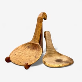 Pair of Nrothwest Coast Carved Effigy Ladles