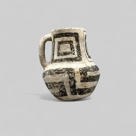 Pueblo Anasazi Black and White Pottery Pitcher