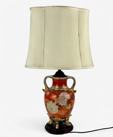 Japanese Enameled Porcelain Lamp