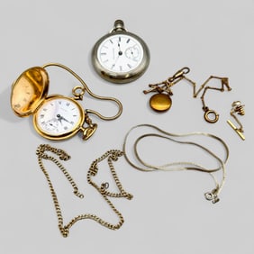 Group of Pocket Watches and Gold Filled Items