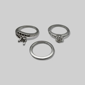 Platinum & Iridium Wedding Band Set