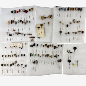 Massive Collection of Lapel or Stick Pins, Including 14k and 10k Examples
