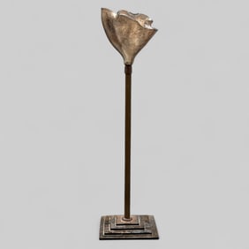 Blown Glass Flower Atop Glass Stand