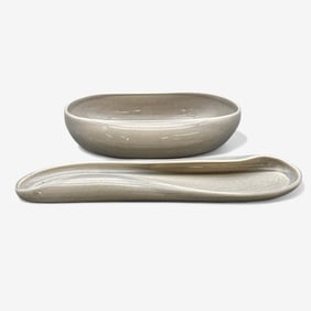 Pair of Russel Wright Decorated Trays