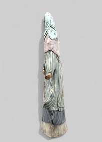 Carolyn Dulin Ceramic Sculpture of a Robed American Indian