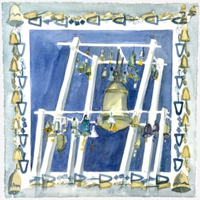 Watercolor of Bell Tower Memorial by McManus