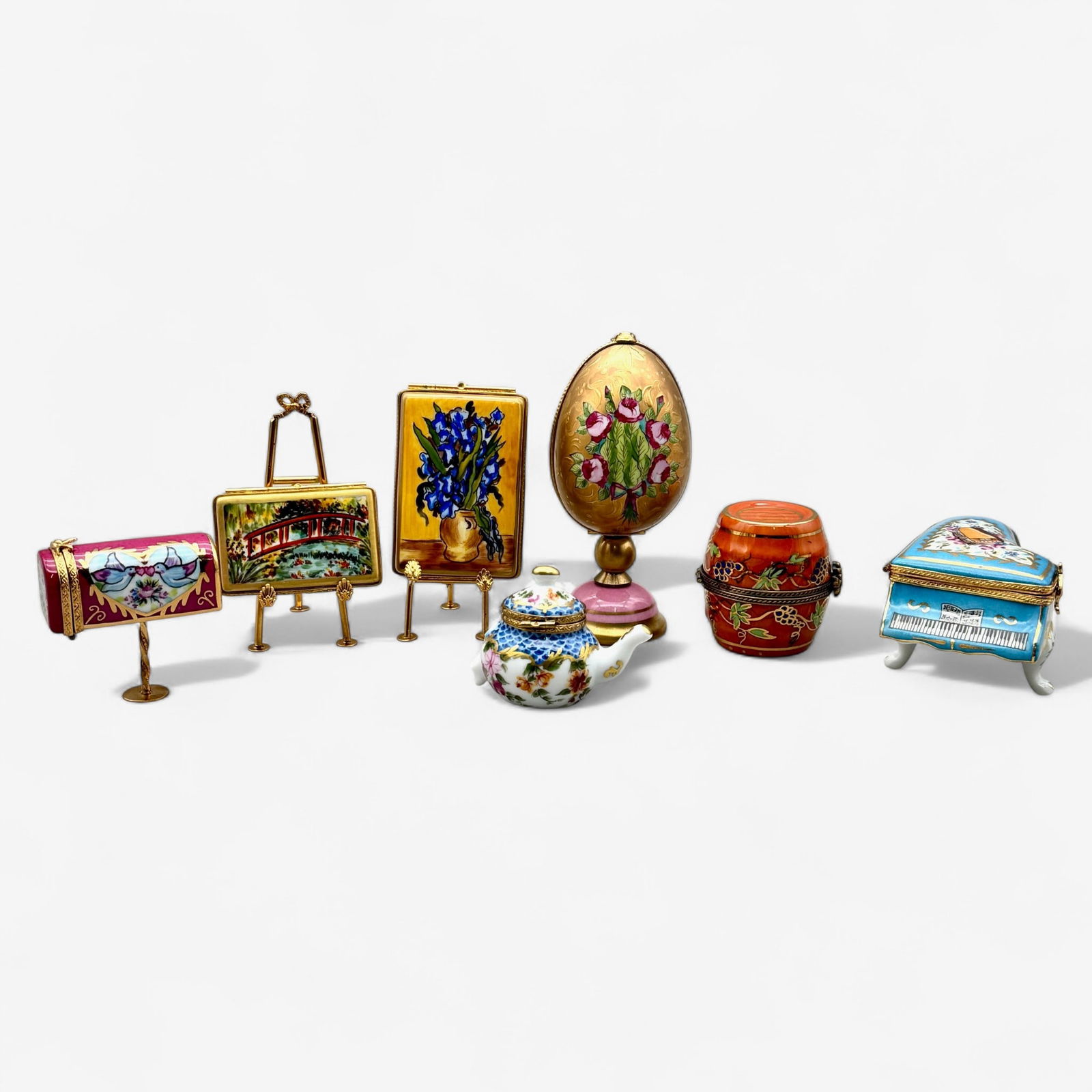 Six Painted Porcelain Limoges Boxes (1 of 20)