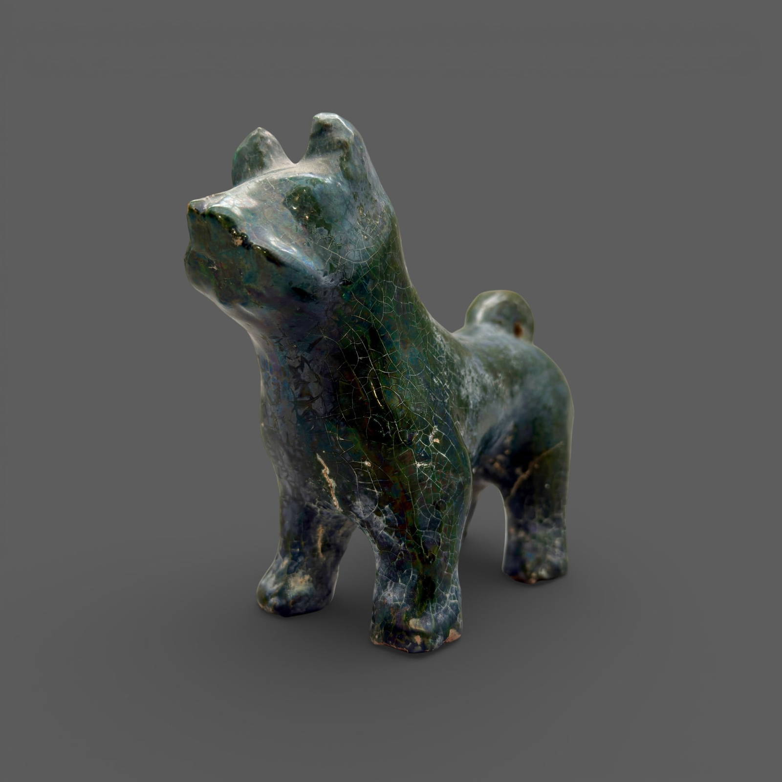 Han Dynasty Green Glazed Dog Figure
