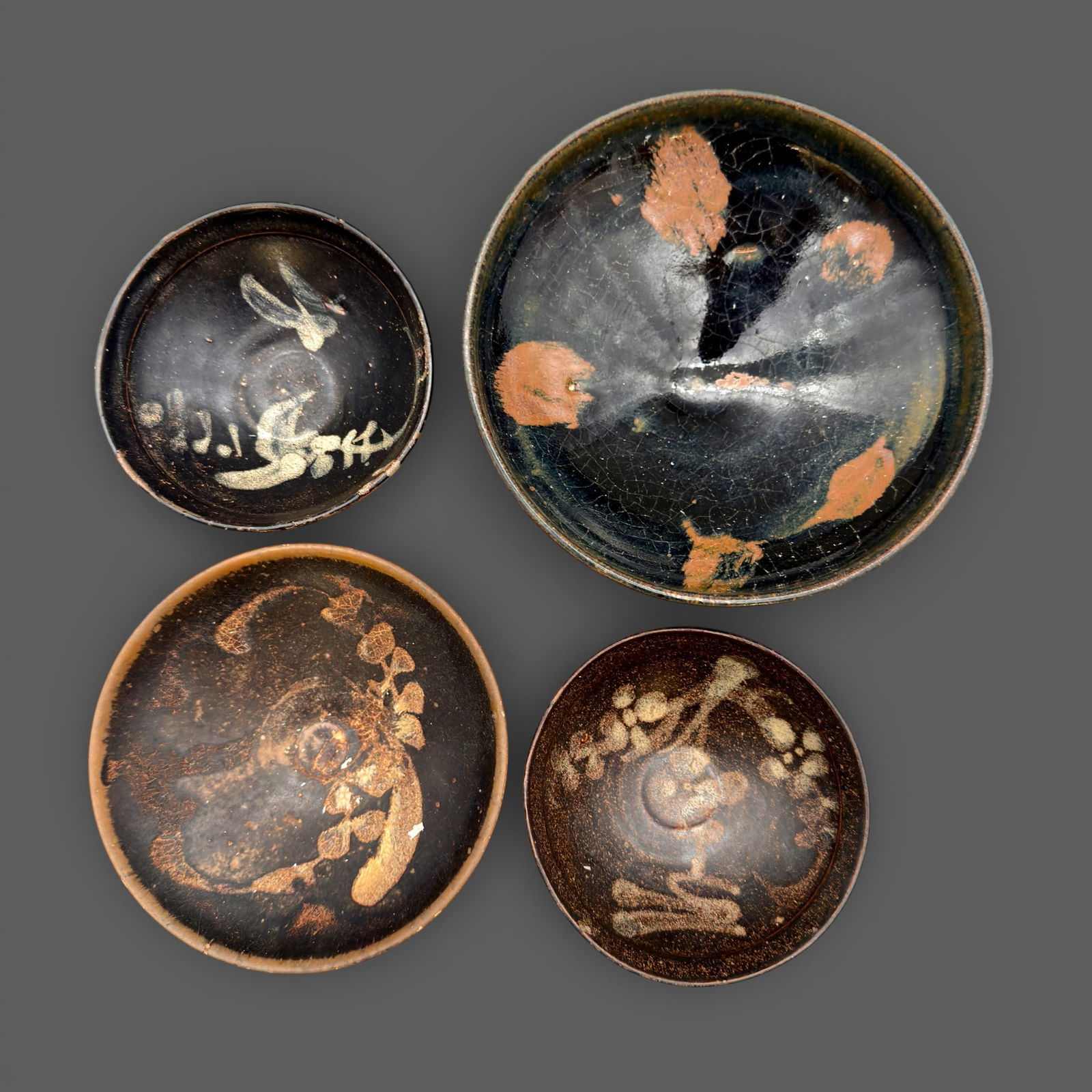 Group of Four Cizhou Ware Bowls (1 of 9)