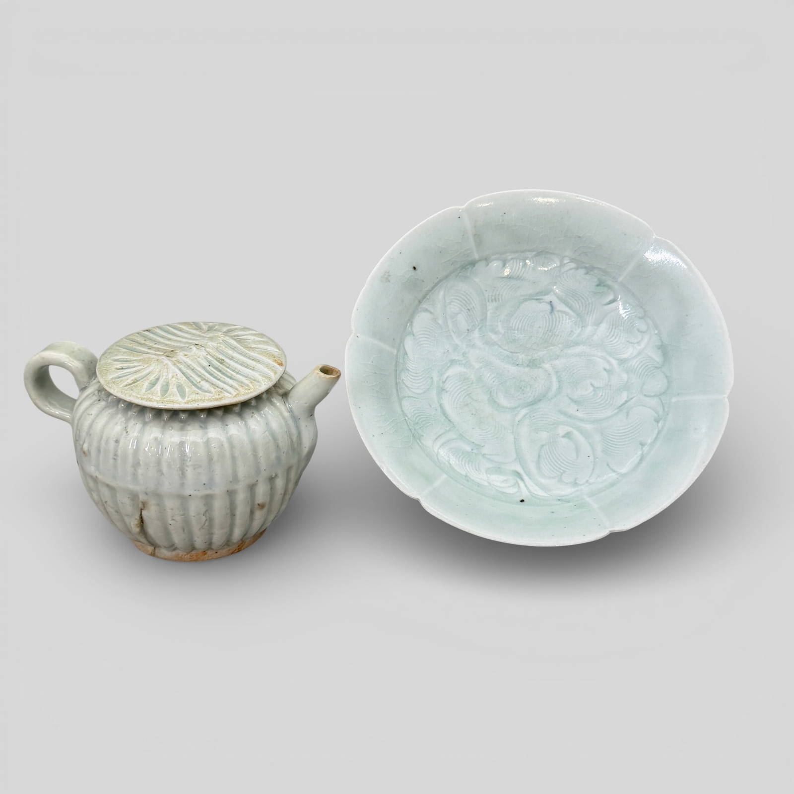Qingbai Ware Dish and Teapot