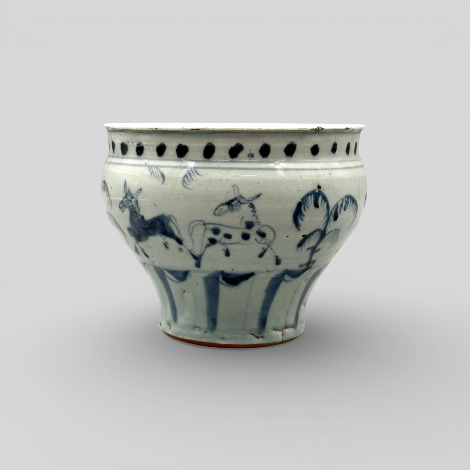 Ming Blue and White Horse Planter (1 of 10)