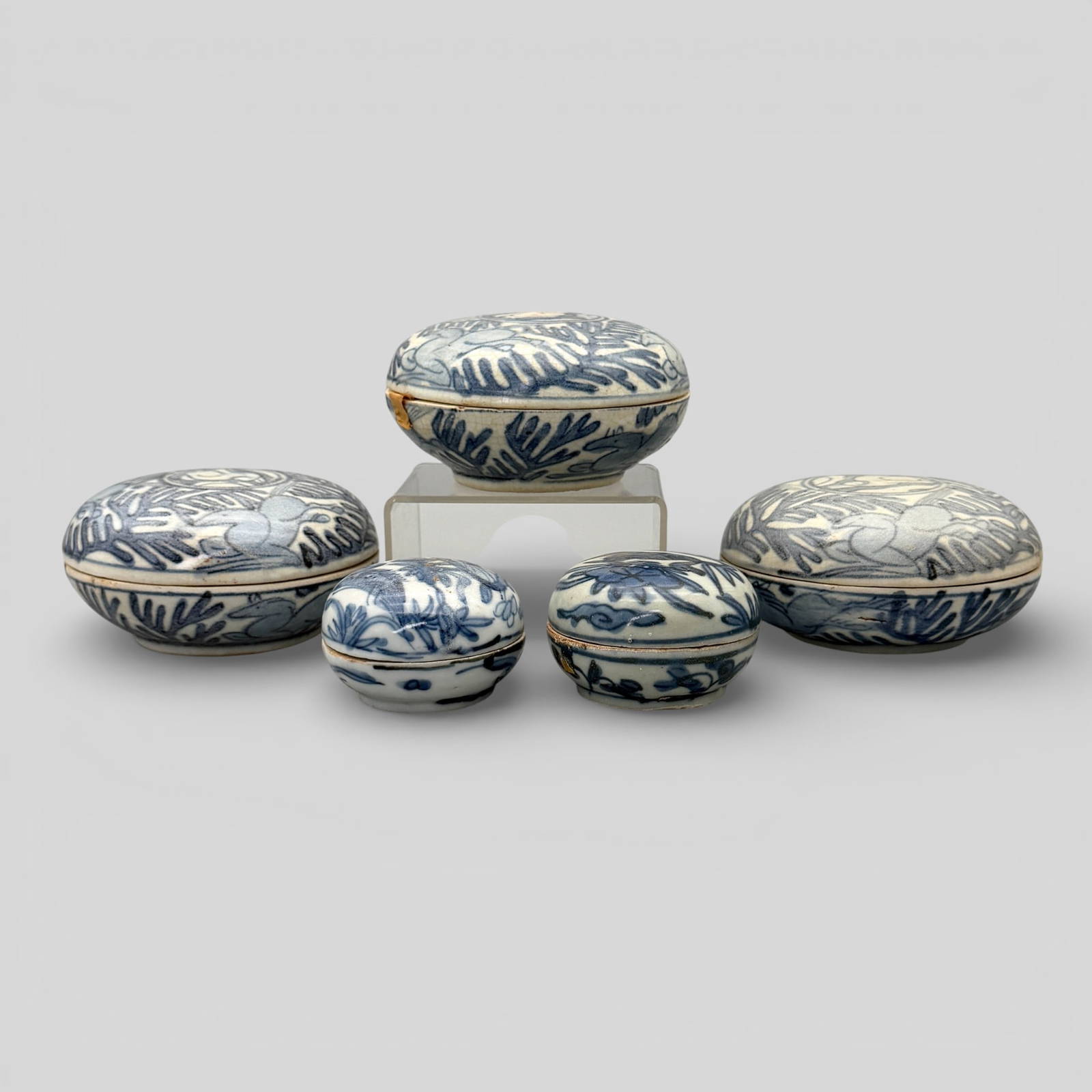 Group of Five Covered Boxes, Ming Period