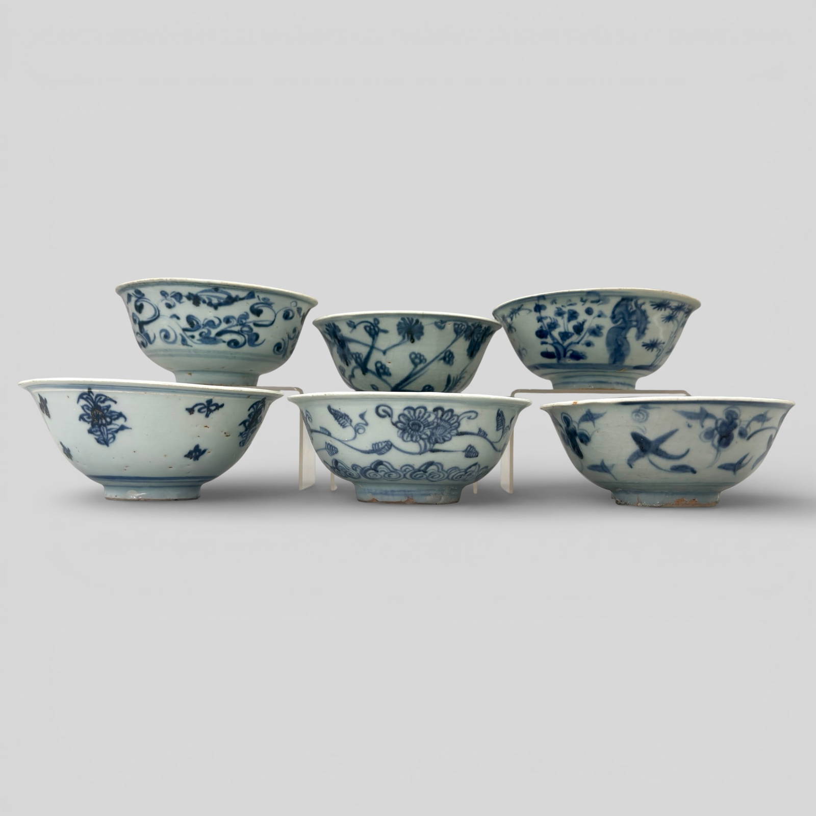 Six Ming Blue and White Bowls