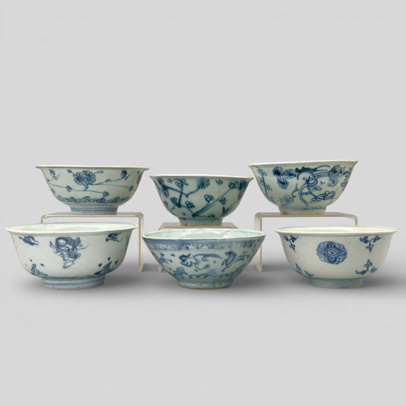 Six Ming Blue and White Bowls