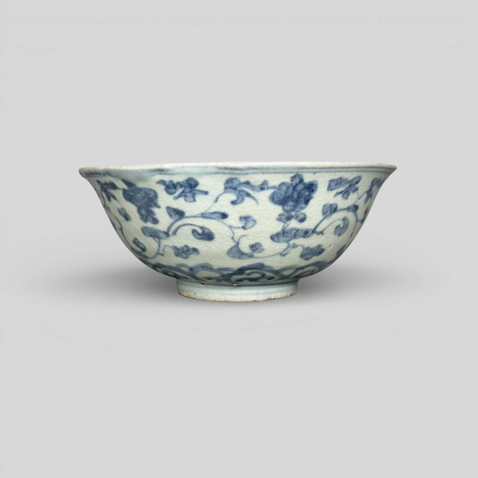 Ming Period Blue and White Floral Bowl