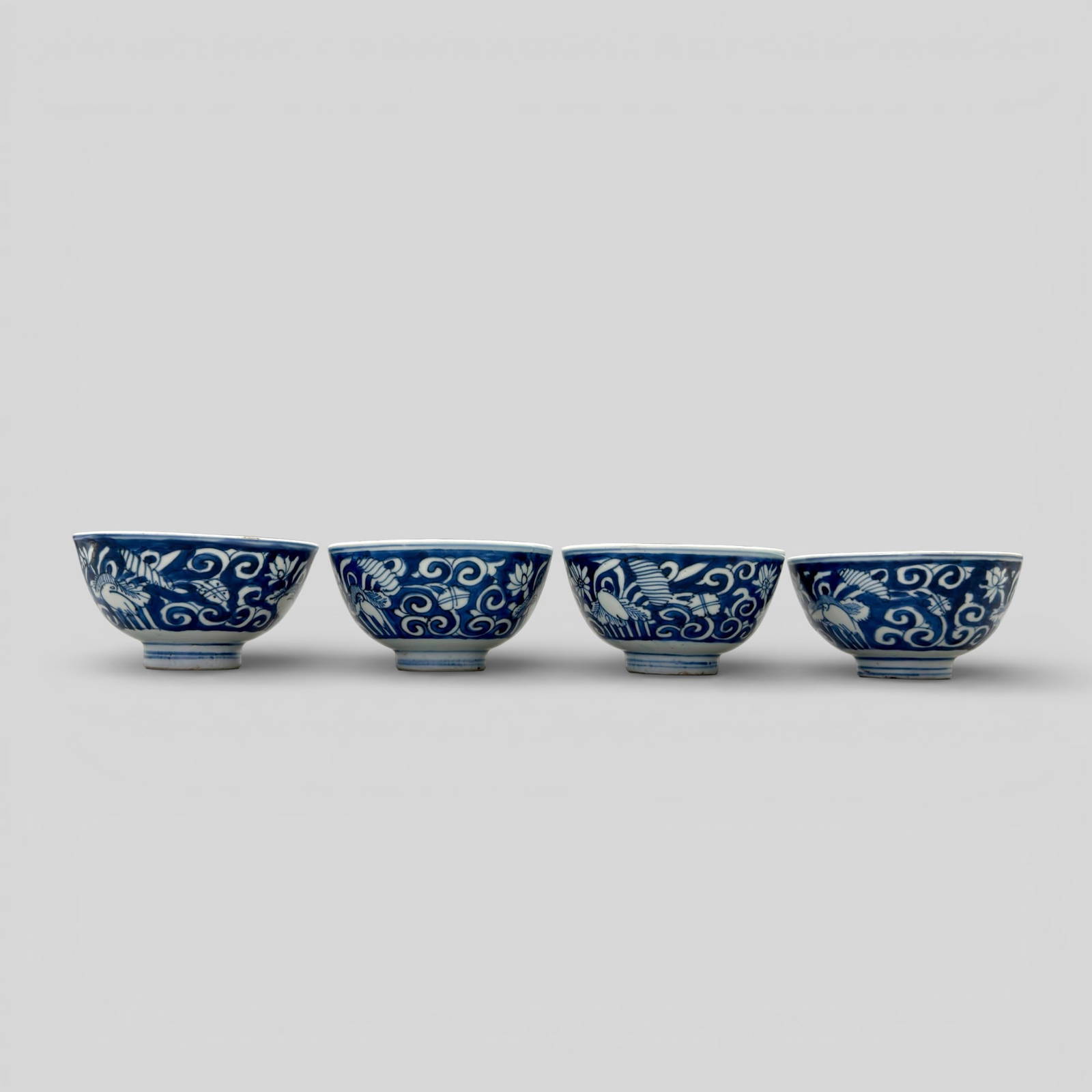 Four Ming Blue and White Tea Bowls