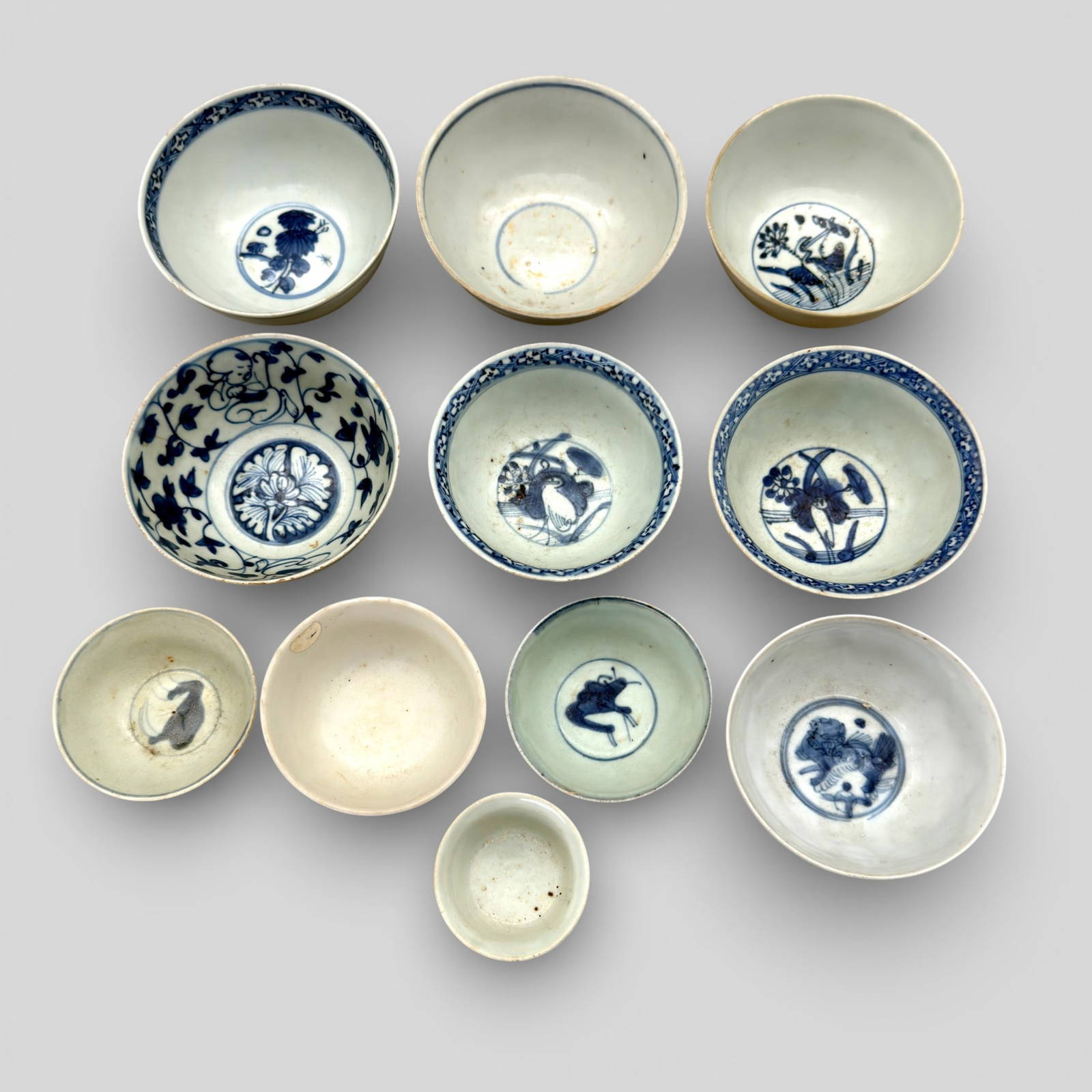 Collection of Interior Decorated Ming Bowls