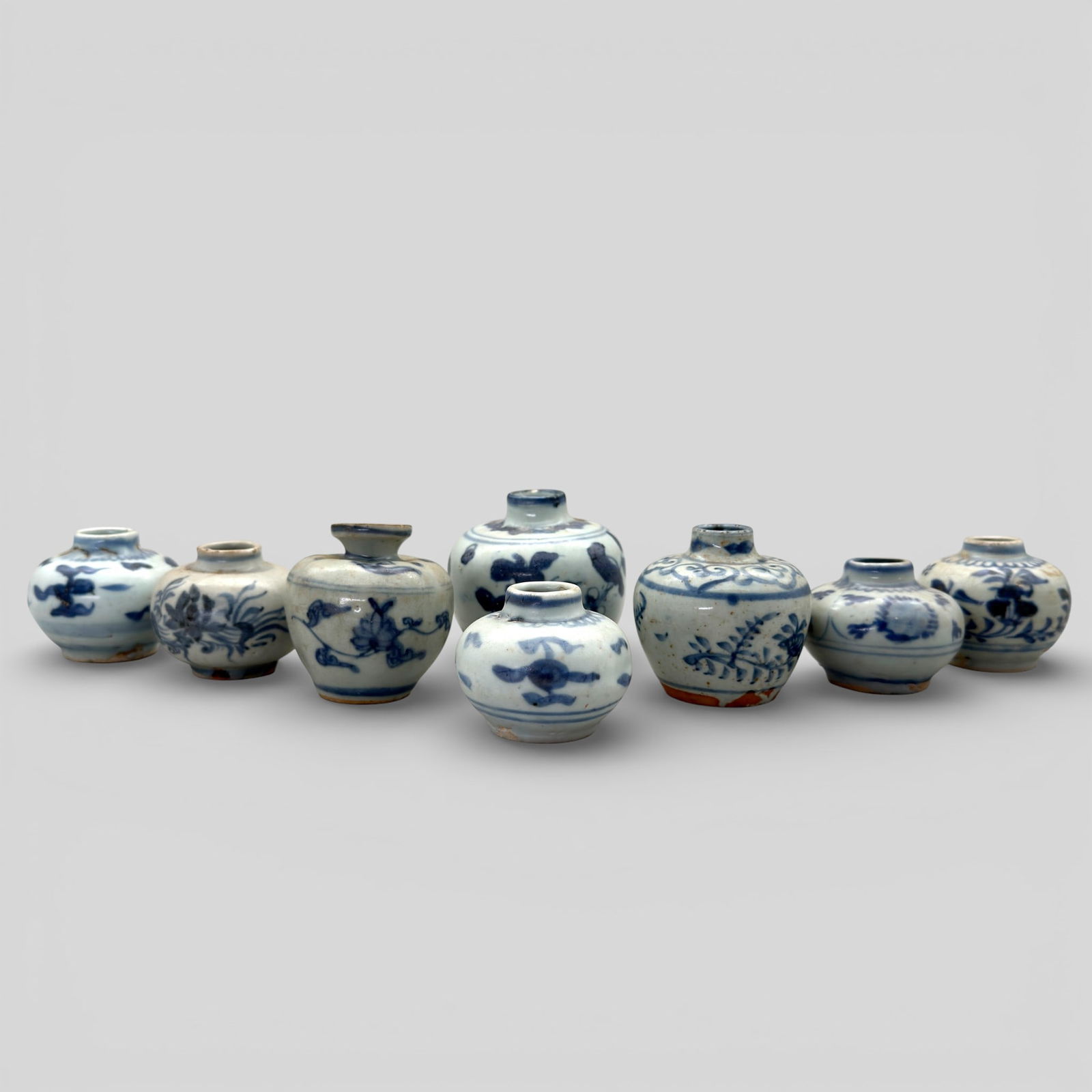 Eight Ming Period Blue and White Jars (1 of 9)
