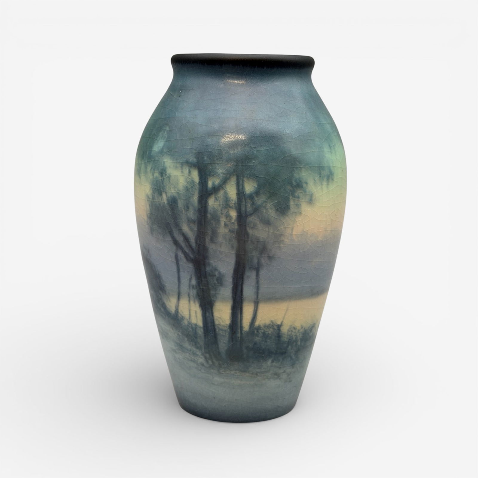 Rookwood Vellum glaze scenic vase, Coyne (1 of 6)