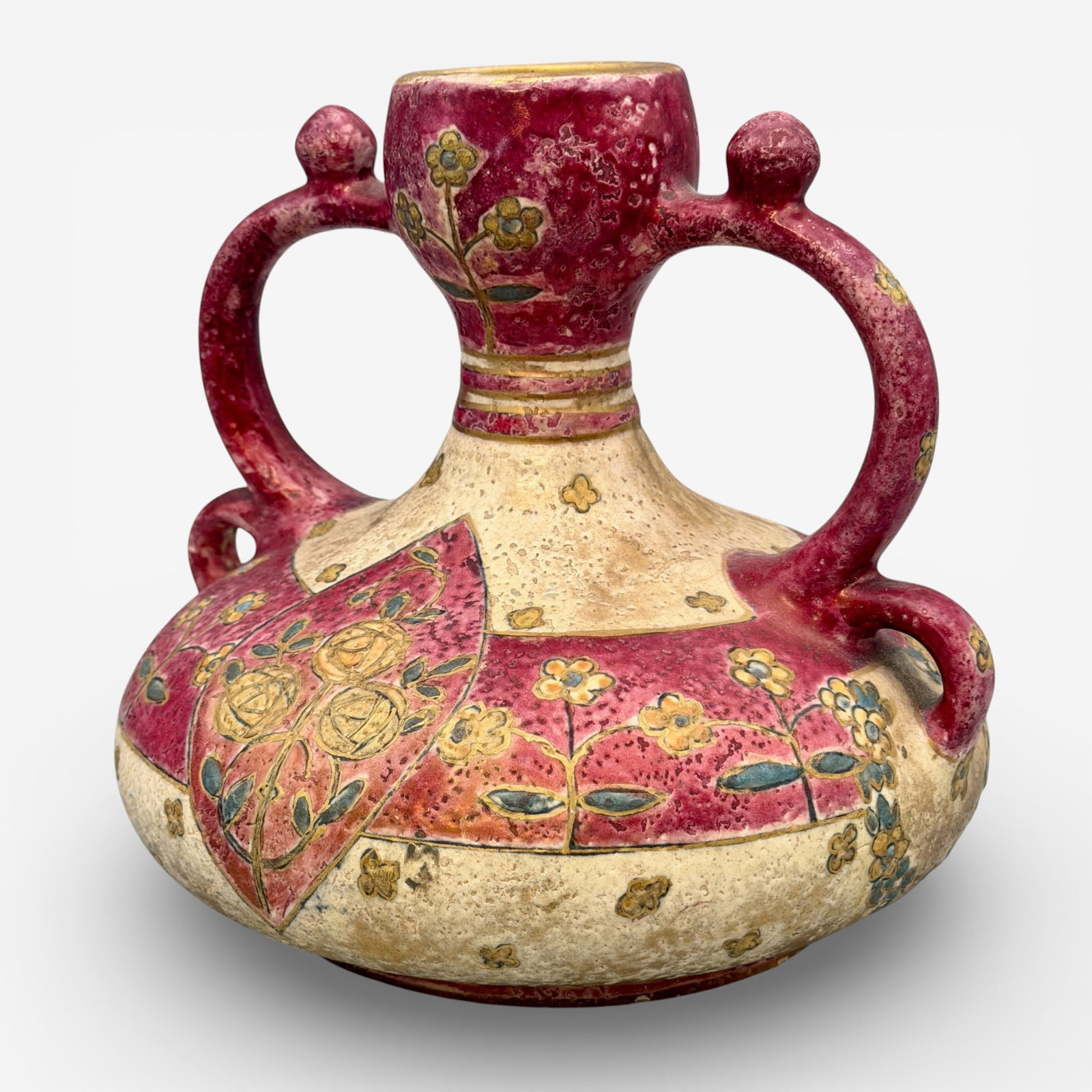 Amphora two handled vase, crystalline glaze (1 of 8)