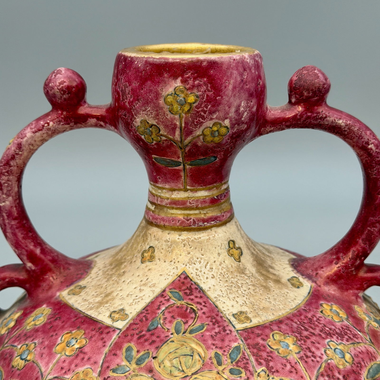 Amphora two handled vase, crystalline glaze - 3