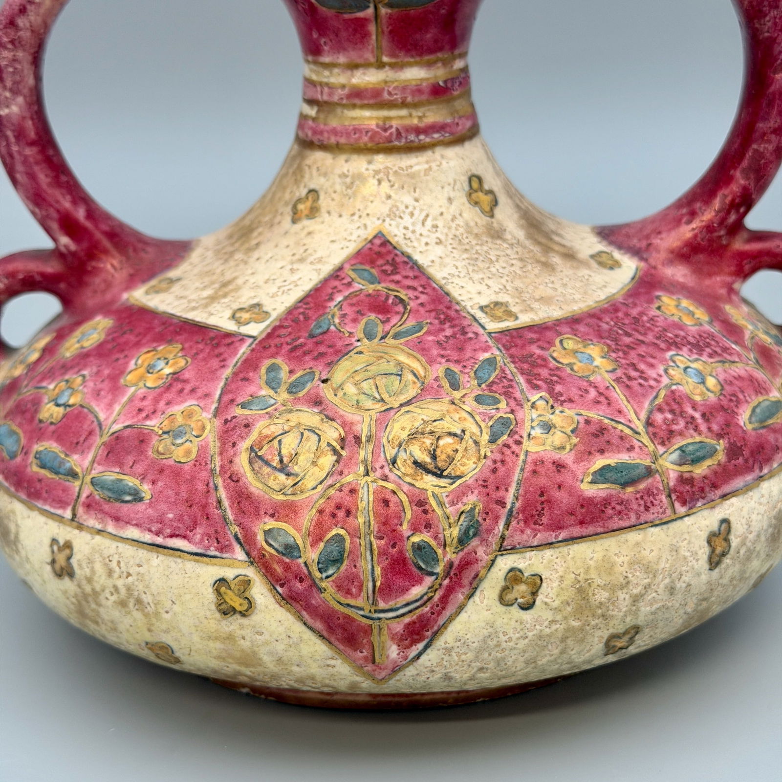 Amphora two handled vase, crystalline glaze - 4