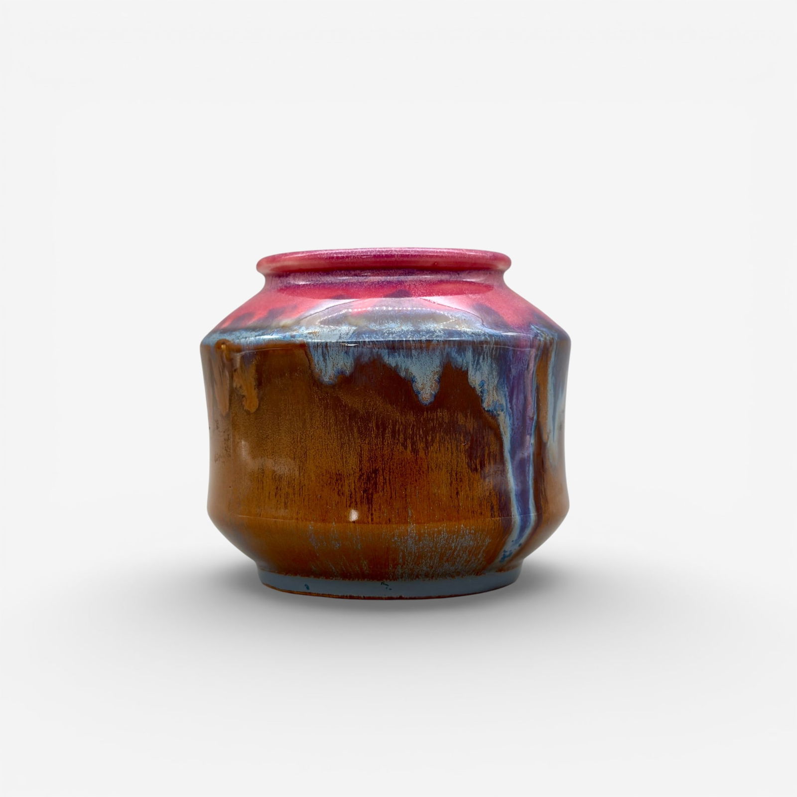 Rookwood Glaze Effect vase, rose, blue and tan (1 of 4)