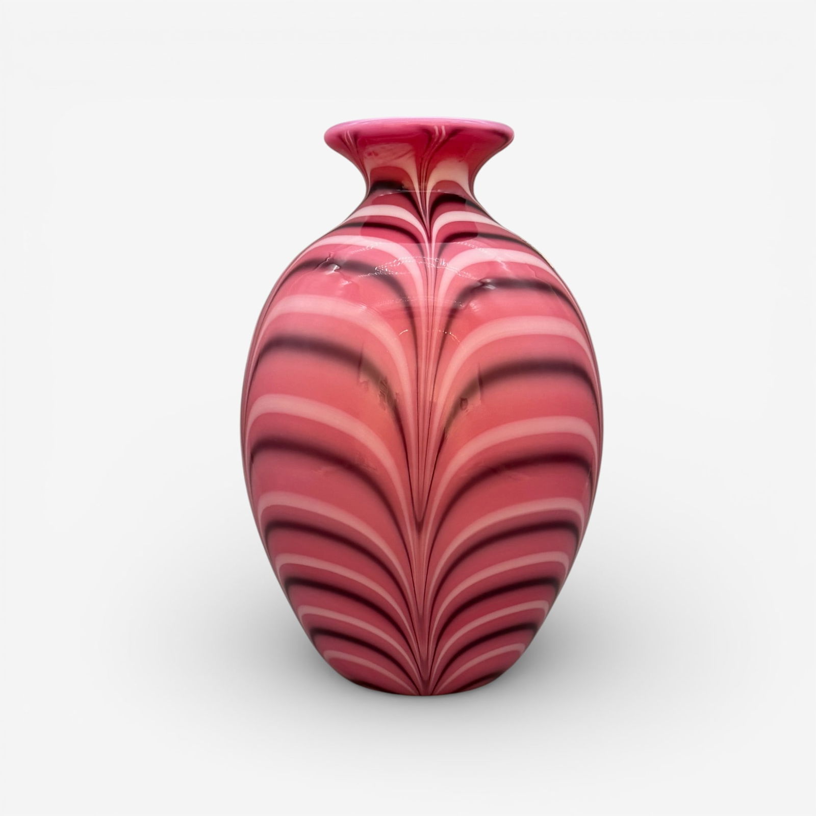 Fenton Barber Hyacinth pulled feather vase, 398 of 450, (1 of 8)