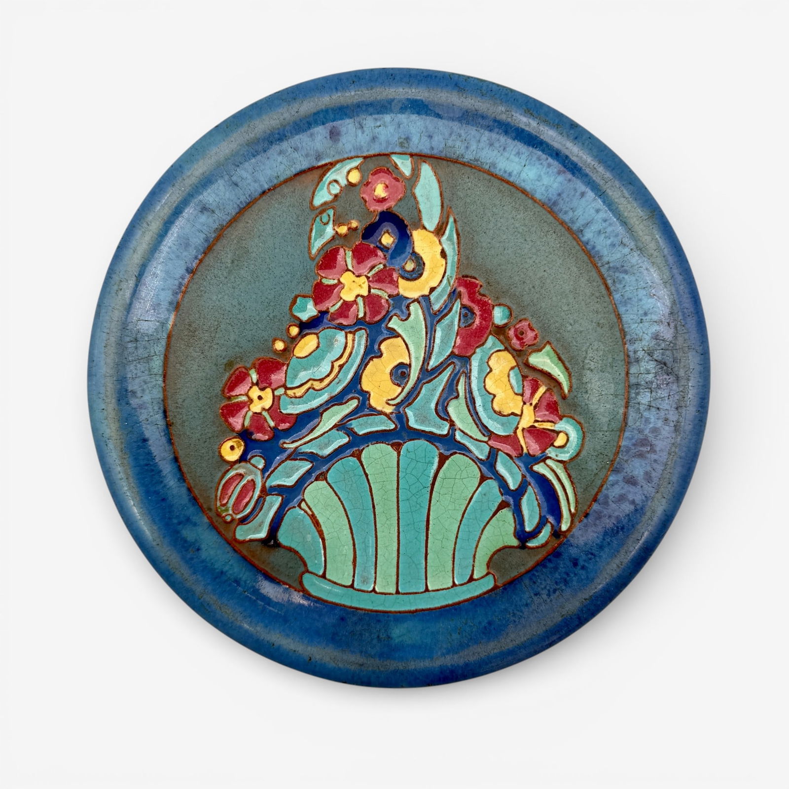 California Faience "Flower Basket" trivet (1 of 3)