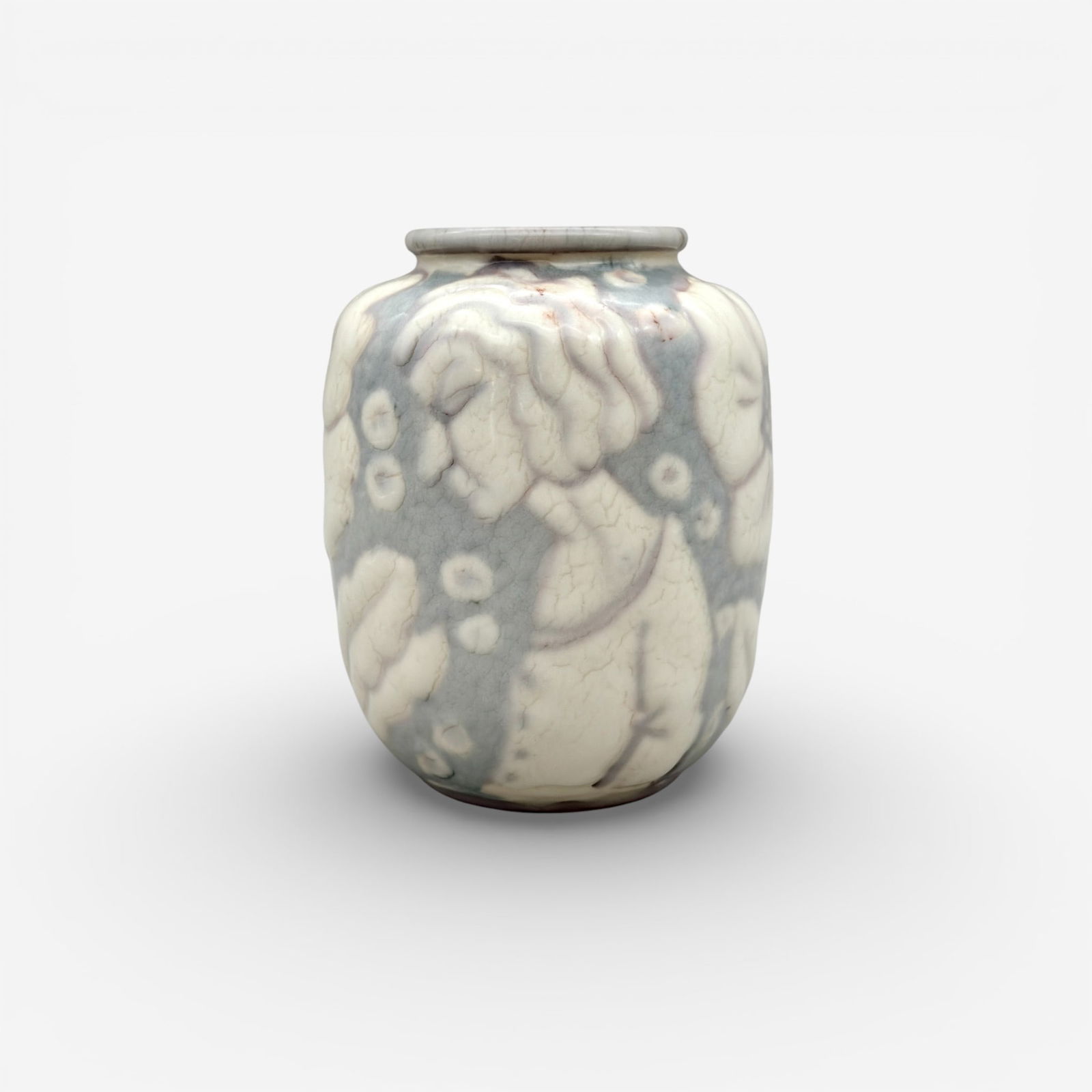 Rare Rookwood Wax Mat vase, faces, Barrett, 1943 (1 of 4)