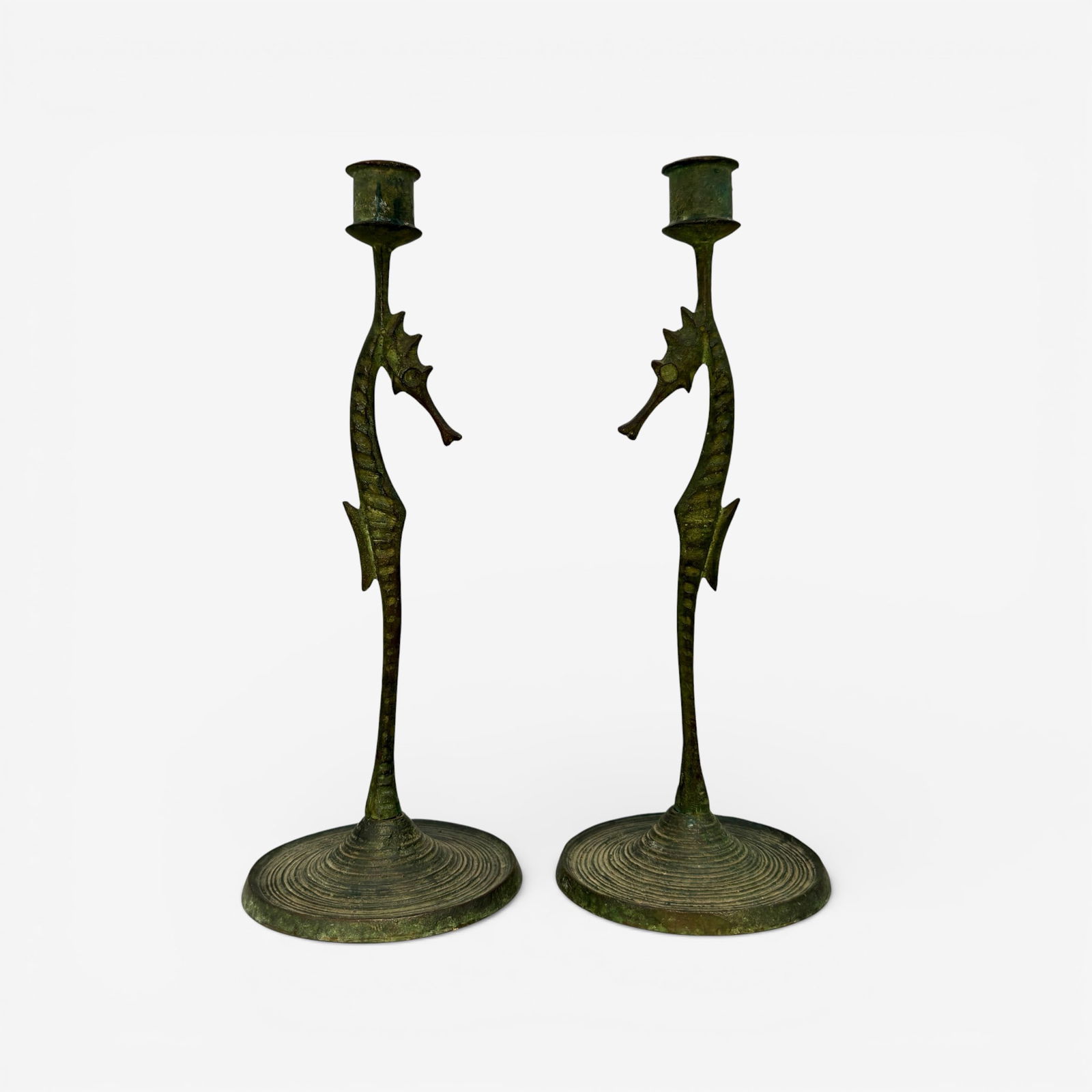 Hurley Bronze seahorse candlesticks, circa 1916 (1 of 6)