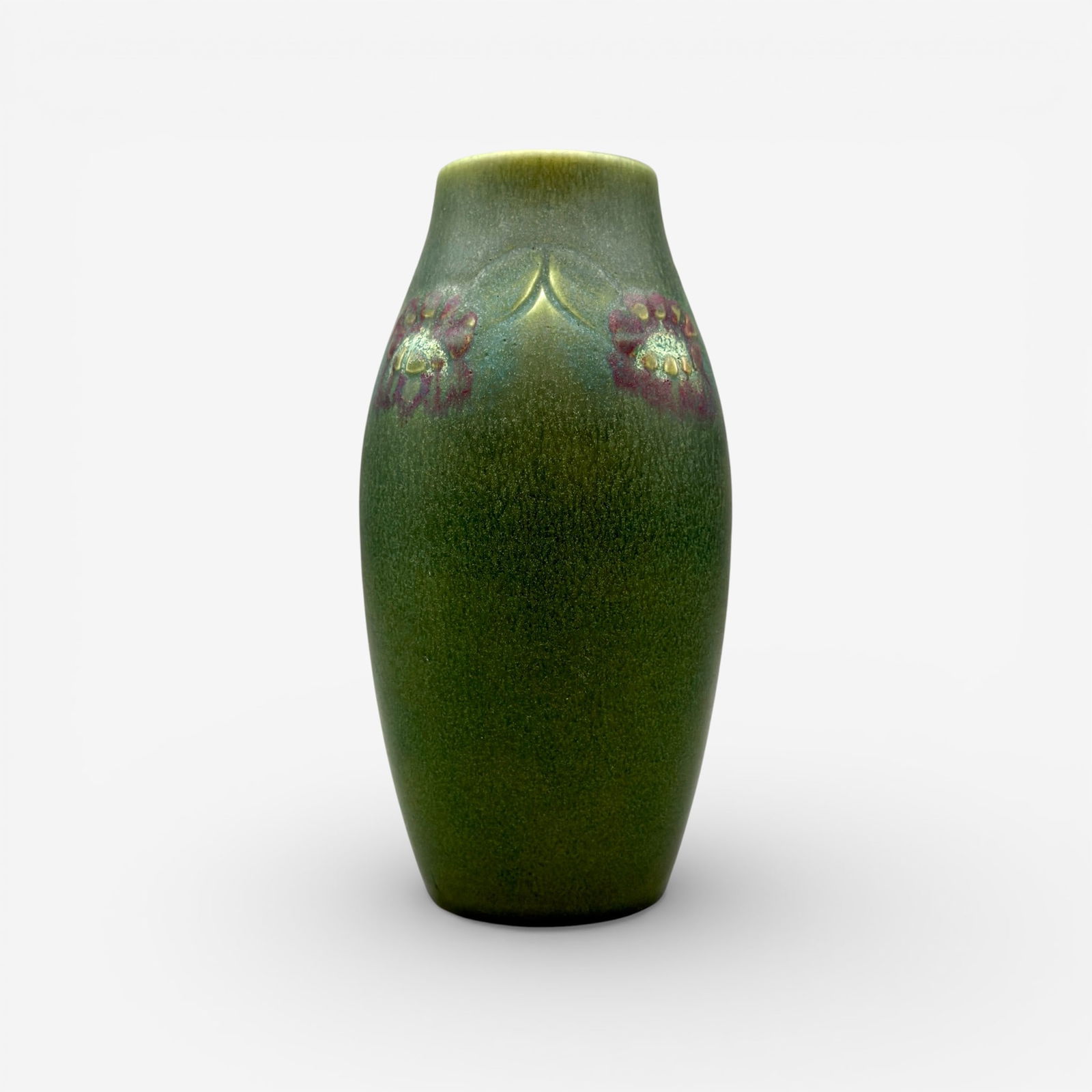 Carved Mat glaze floral vase, Todd, 1915 (1 of 6)