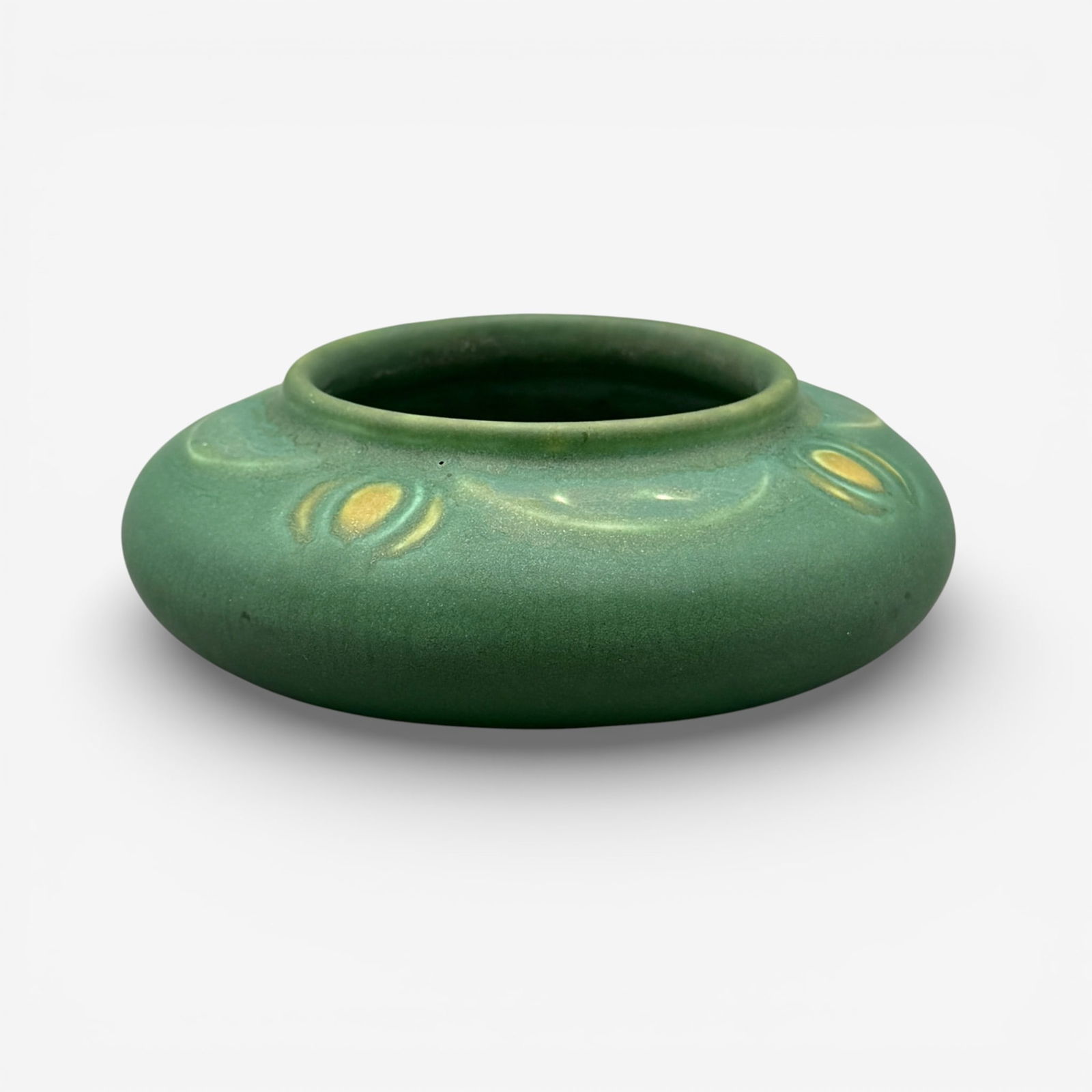 Arts and Crafts style Rookwood bowl, peacock feather eyes, Pons, 1907. (1 of 6)