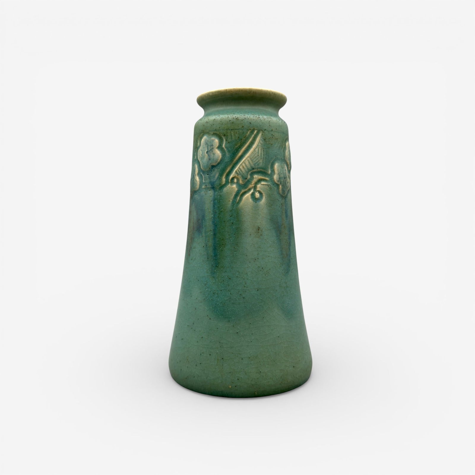 Mat glaze vase, Rookwood incised flowersTodd, 1913. (1 of 6)