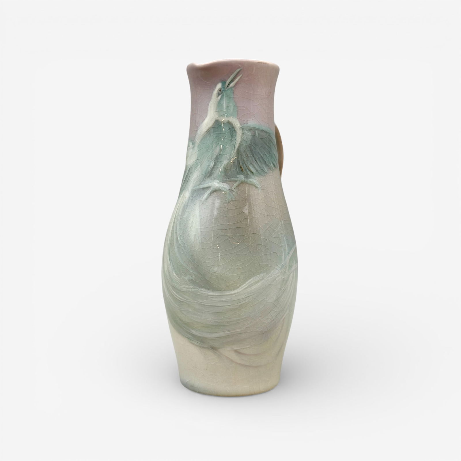 Rookwood Iris glaze pitcher, bird of paradise, Wareham (1 of 6)