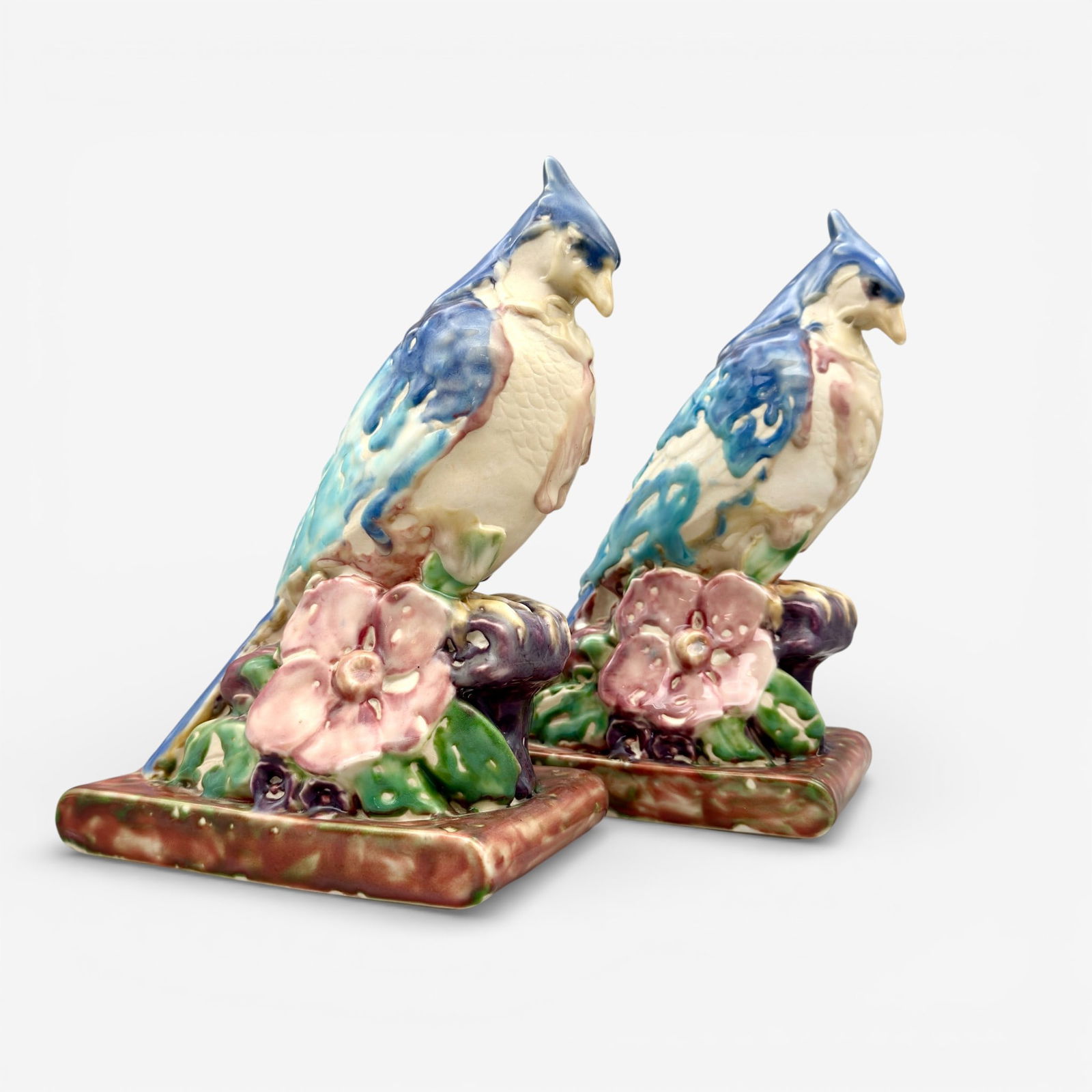 Rare but flawed Rookwood Blue Jays, Conant, 1934. (1 of 9)