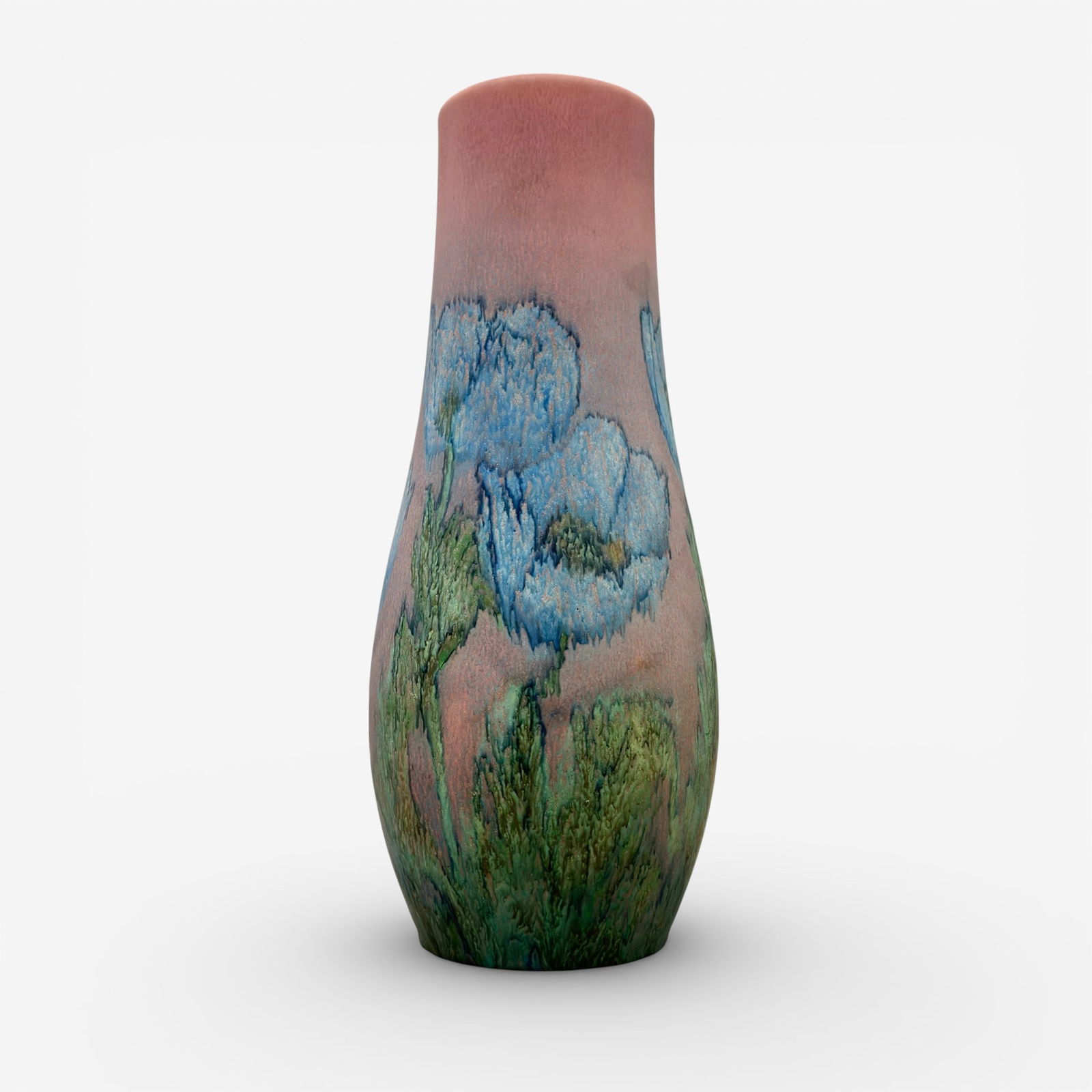 Tall and colorful Decorated Mat floral, Coyne, 1926 (1 of 6)