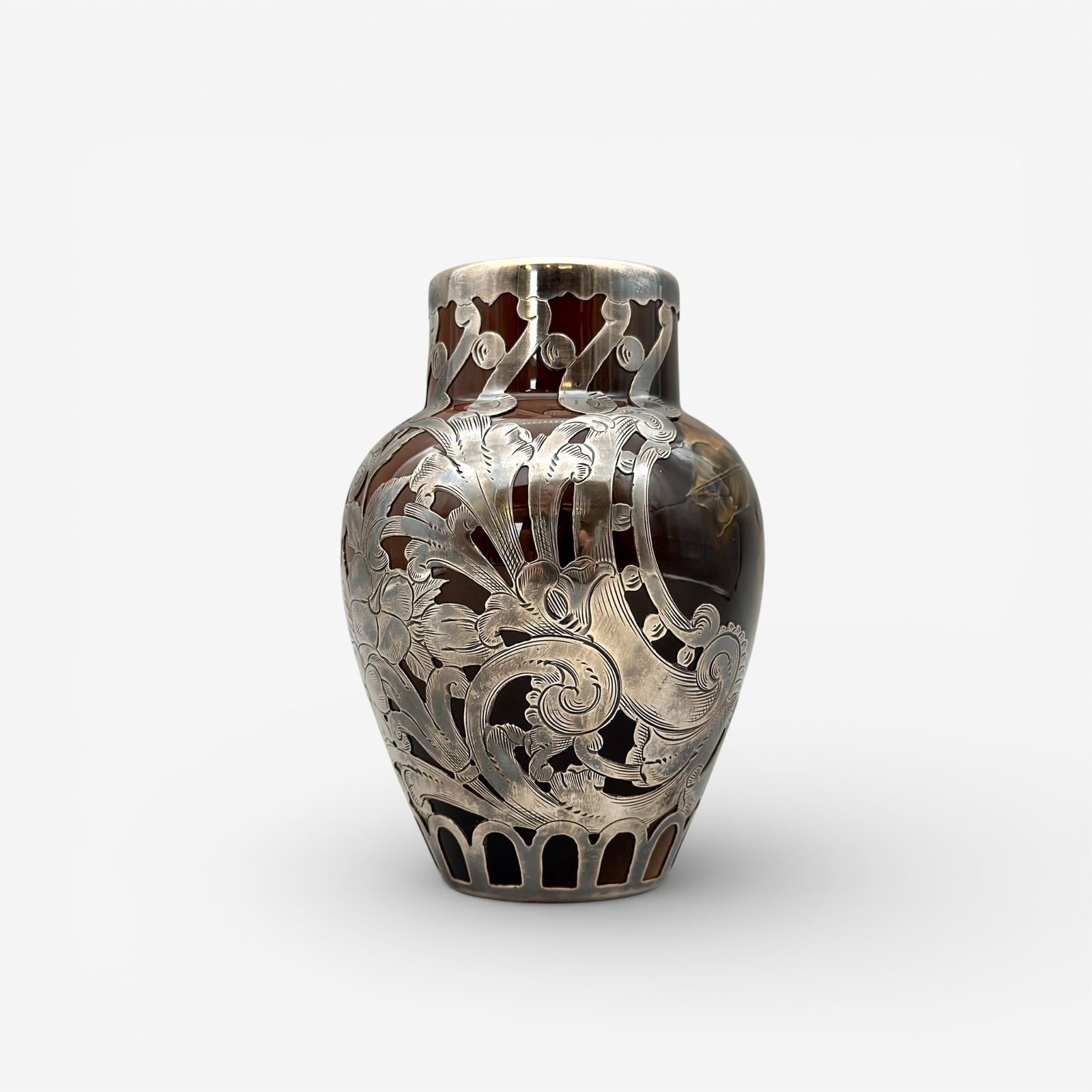 Rookwood Silver Overlay and holly, Steinle,1891 (1 of 6)